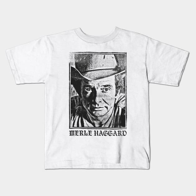 Merle Haggard // Faded Vintage Look Kids T-Shirt by DankFutura